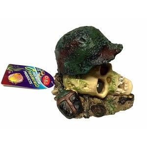 Air Operated Helmet Skull  Aquarium Decorations Ornament OSI #90002 Very Cool